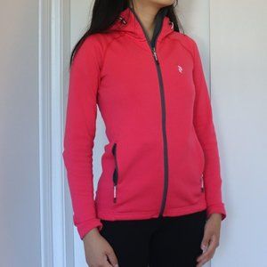 Peak Performance pink zip-up thermal sweater with hood